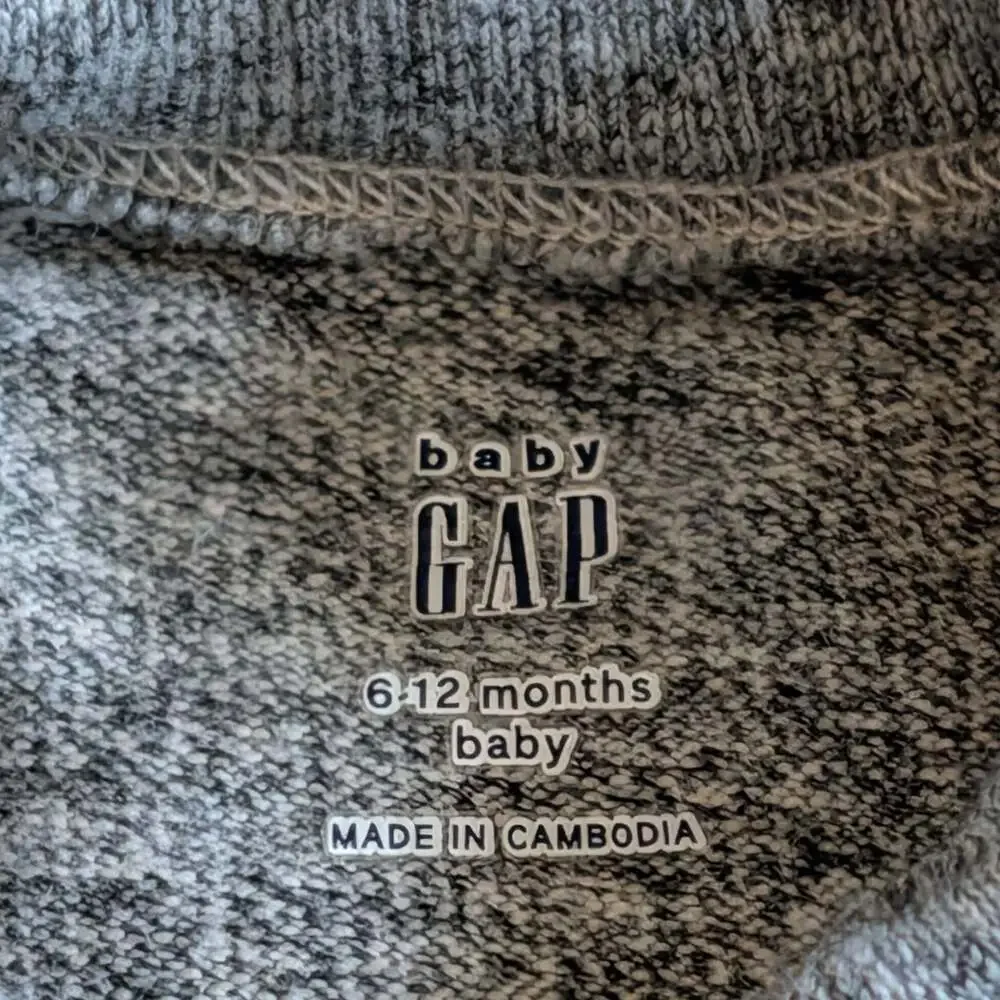 Baby Gap Gray Marled Short Sleeve Romper with Kangaroo Pocket 6-12 Months